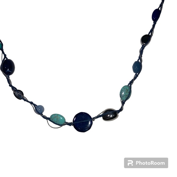 Lia Sophia Lagoon Necklace 36" Blue and Turquoise - Picture 3 of 7